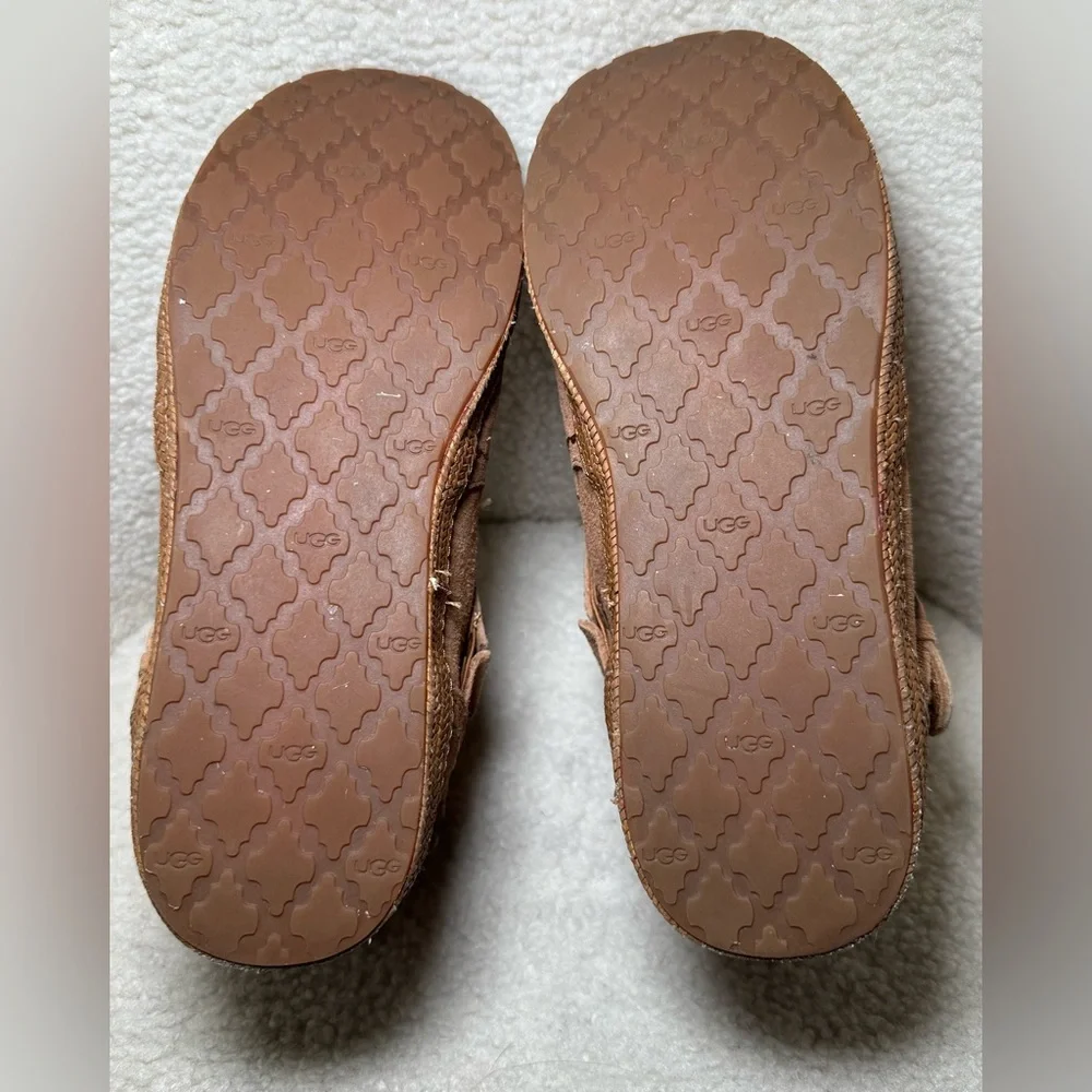 UGG Amely booties boots slip-on moccasins fringe suede boho bohemian cute girly‎